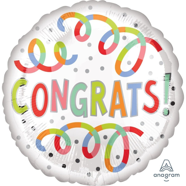 18" Anagram Congratulations Rainbow Swirl Foil Balloon - Everything Party