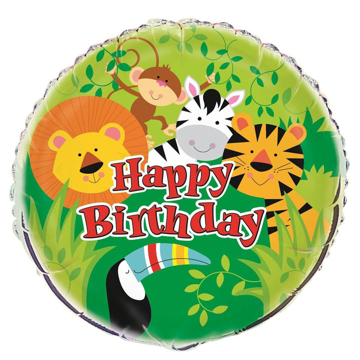 18" Animal Jungle Happy Birthday Foil Balloon - Everything Party