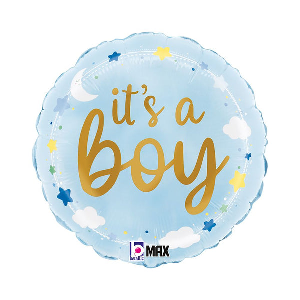 18" Betallic It's a Boy Stars and Cloud Foil Balloon - Everything Party