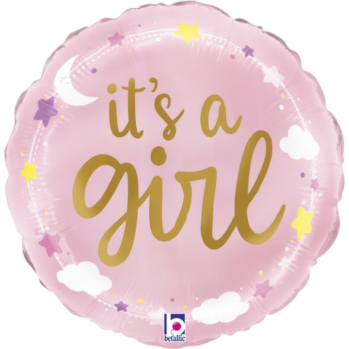 18" Betallic It's a Girl Stars and Cloud Foil Balloon - Everything Party