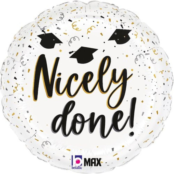 18" Betallic Satin Graduation Confetti 2 Sided Print Foil Balloon - Everything Party