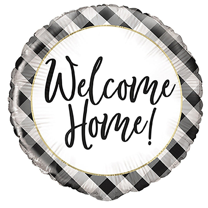 18" Black White Welcome Home Foil Balloon - Everything Party