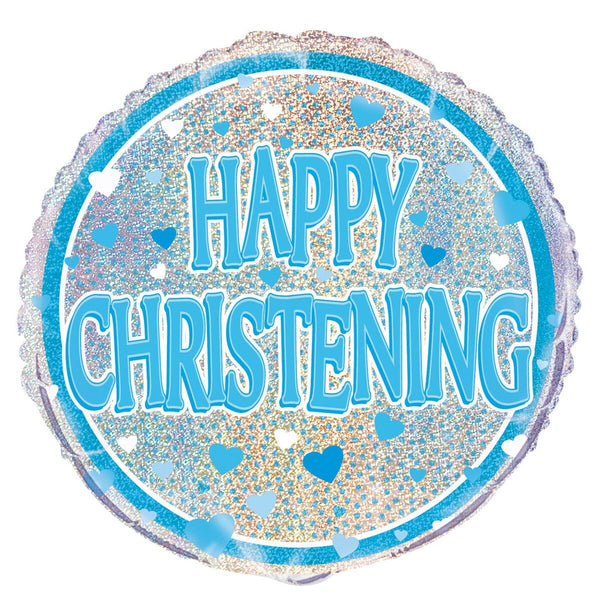 18” Blue Happy Christening Foil Balloon - Everything Party