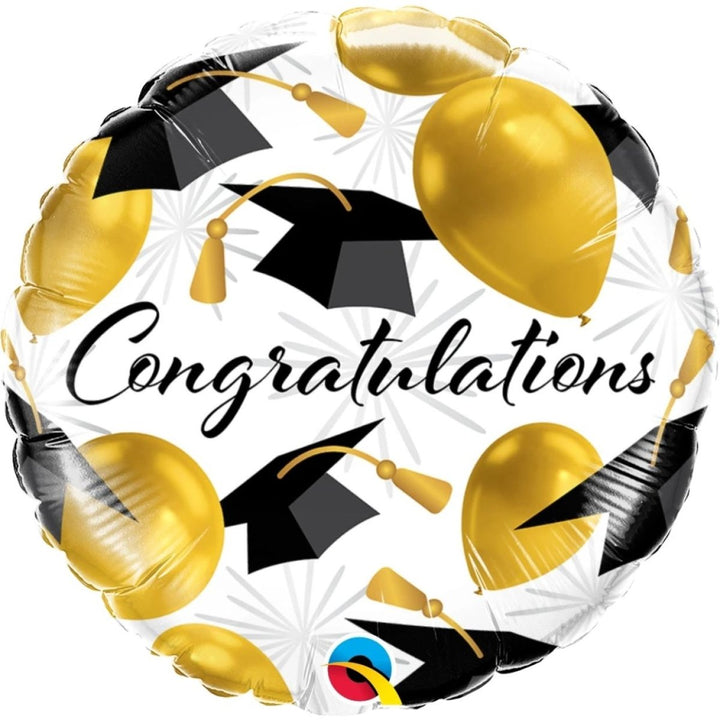 18" Congratulations Printed Balloon and Graduation Hats Foil Balloon - Everything Party