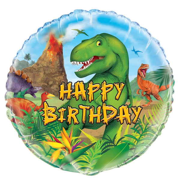 18" Dinosaur Happy Birthday Foil Balloon - Everything Party