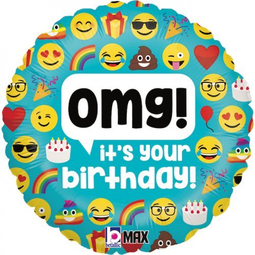 18" Emoji OMG It's Your Birthday Foil Balloon - Everything Party