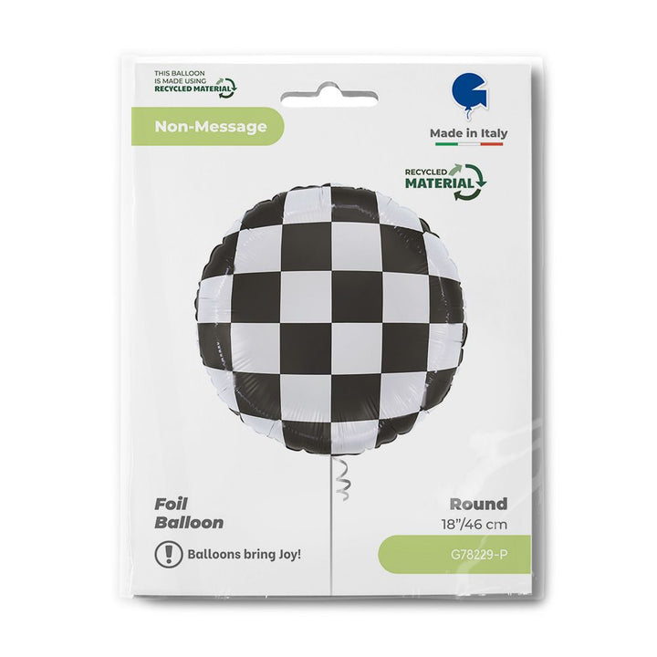 18" Grabo Checkerboard Foil Balloon - Everything Party