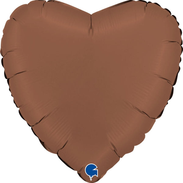 18" Heart Shape Foil Balloon - Satin Chocolate Brown - Everything Party