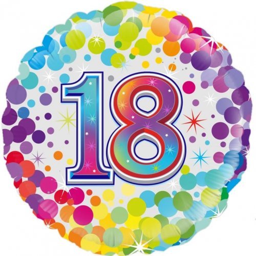 18" Oaktree 18th Birthday Multi Confetti Foil Balloon - Everything Party