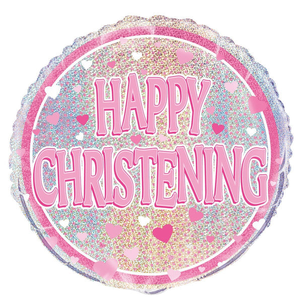 18" Pink Happy Christening Foil Balloon - Everything Party