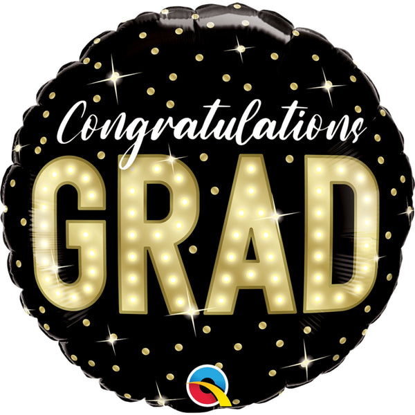 18" Qualatex Congratulation Graduation Marquee Lights Foil Balloon - Everything Party