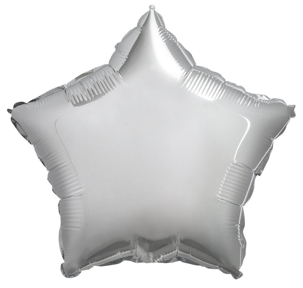18" Silver Star Shape Foil Balloon - Everything Party