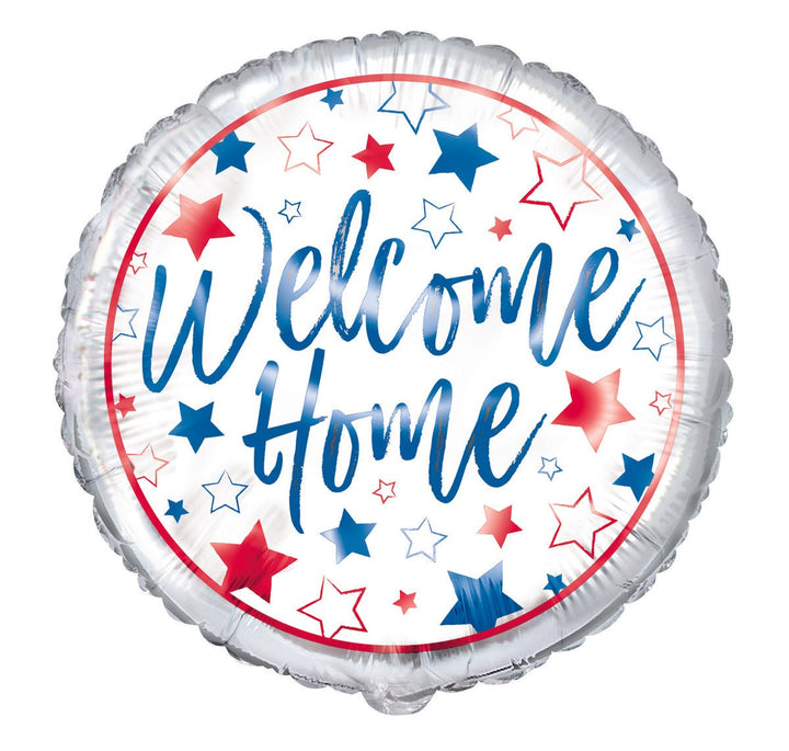 18" Welcome Home Red Blue Stars Foil Balloon - Everything Party