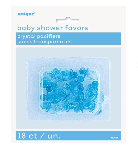 18pk Blue Crystal Baby Dummies - Everything Party