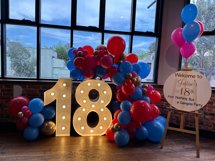 18th Birthday Balloon Garland with 1m LED Number Lights - Everything Party