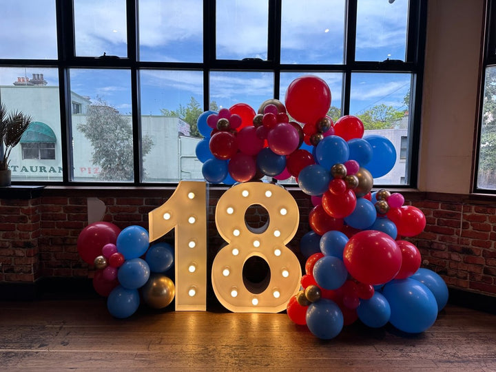 18th Birthday Balloon Garland with 1m LED Number Lights - Everything Party