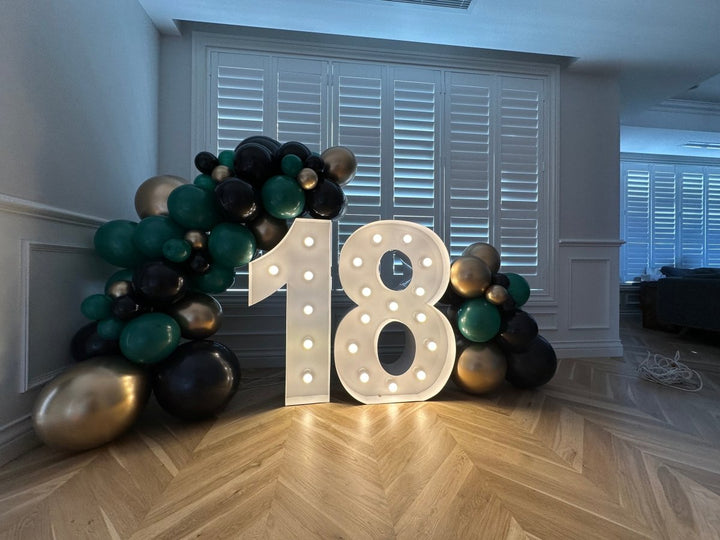 18th Birthday Balloon Garland with 1m LED Number Lights - Everything Party