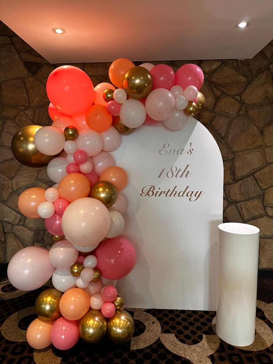 18th Birthday Balloon Garland with Customized Backdrop – Everything Party