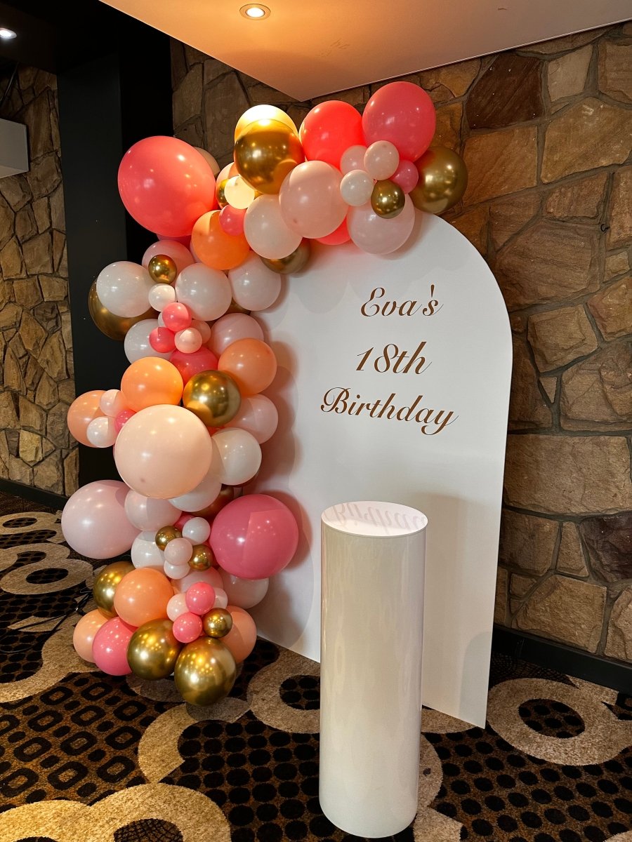 18th Birthday Balloon Garland with Customized Backdrop – Everything Party