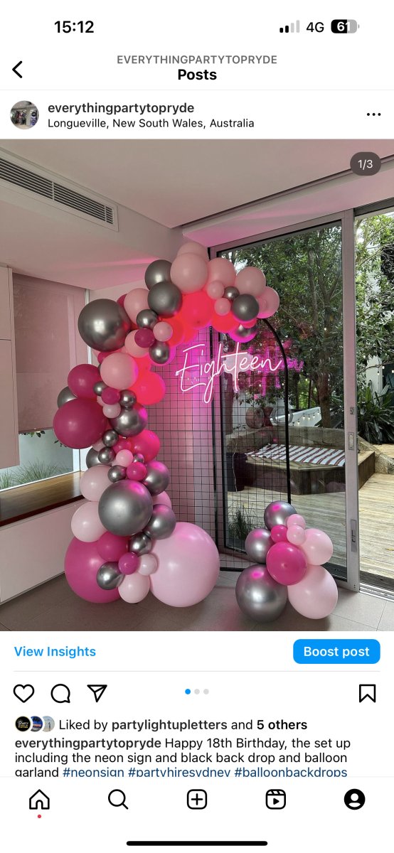 18th Birthday Balloon Garland with Round Top Mesh Backdrop and Neon Sign - Everything Party