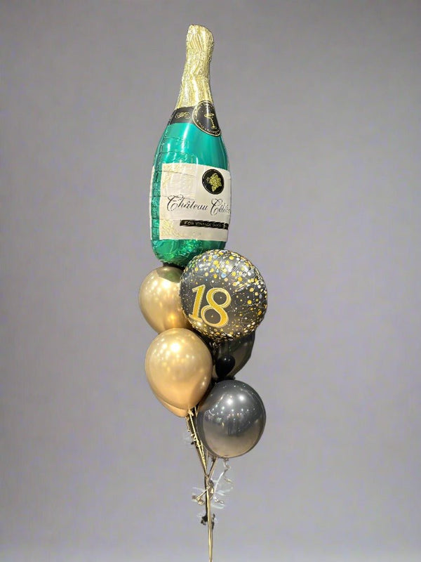 18th Birthday Champagne Bottle Foil Balloon Bouquet - Everything Party