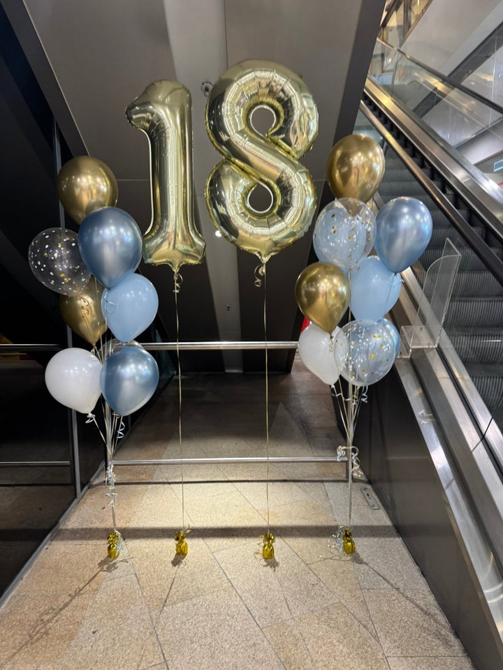 18th Birthday Jumbo Number Foil Balloon with Latex Balloon Bouquet - Everything Party