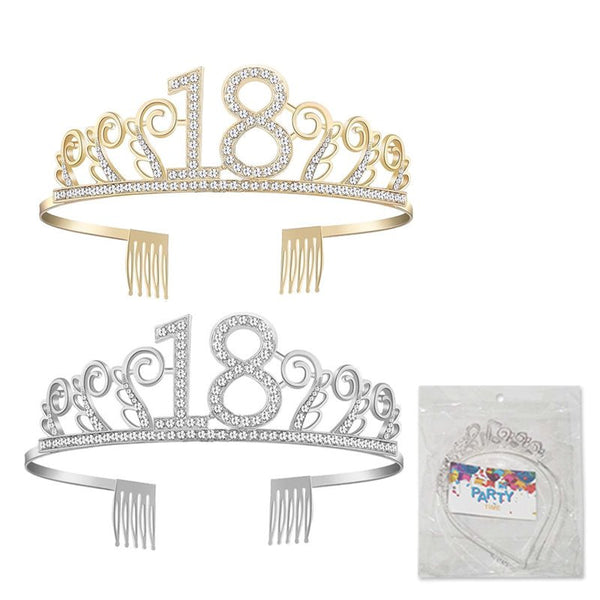 18th Birthday Metal Tiara with Diamante - Everything Party