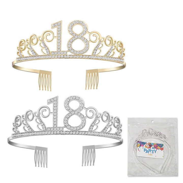 18th Birthday Metal Tiara with Diamante - Everything Party