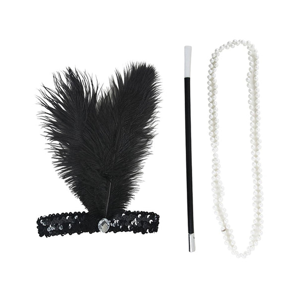 1920's Instant Flapper Dress Up Accessories set - Black - Everything Party