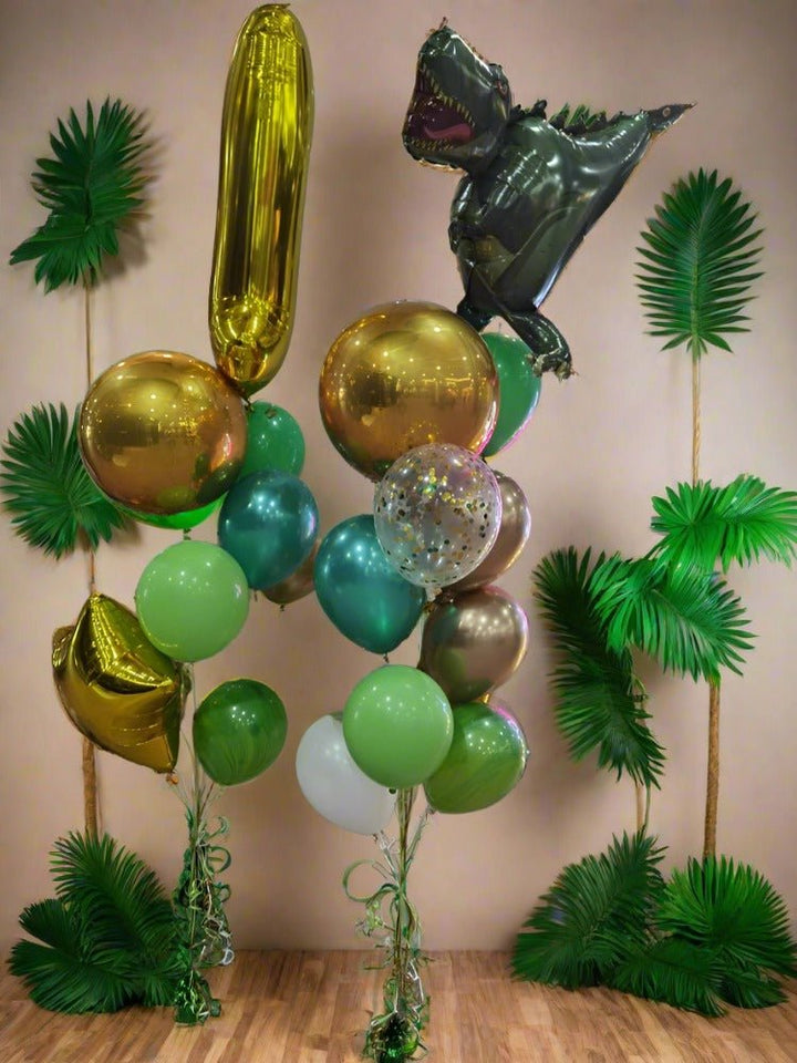 1st Birthday Dinosaur Theme Foil Balloon Bouquets - Everything Party