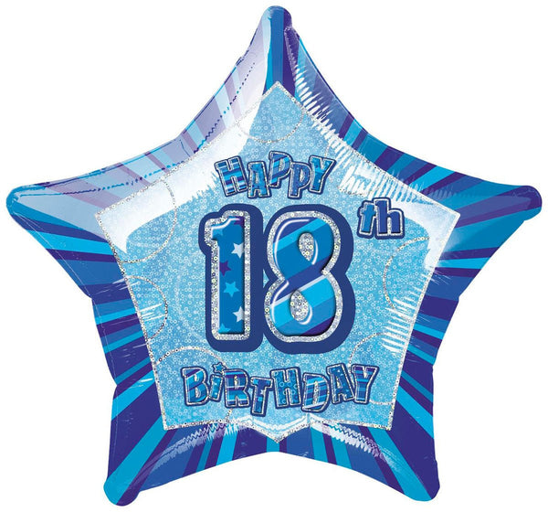20" Happy 18th Birthday Foil Balloon Star Shape - (Blue, Pink, Black) - Everything Party