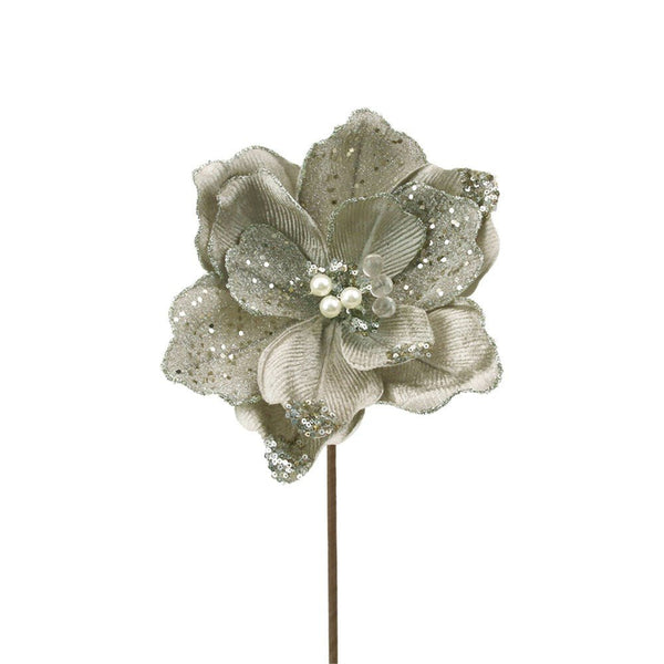 20cm Deluxe Platinum Artificial Magnolia with Clip - Everything Party
