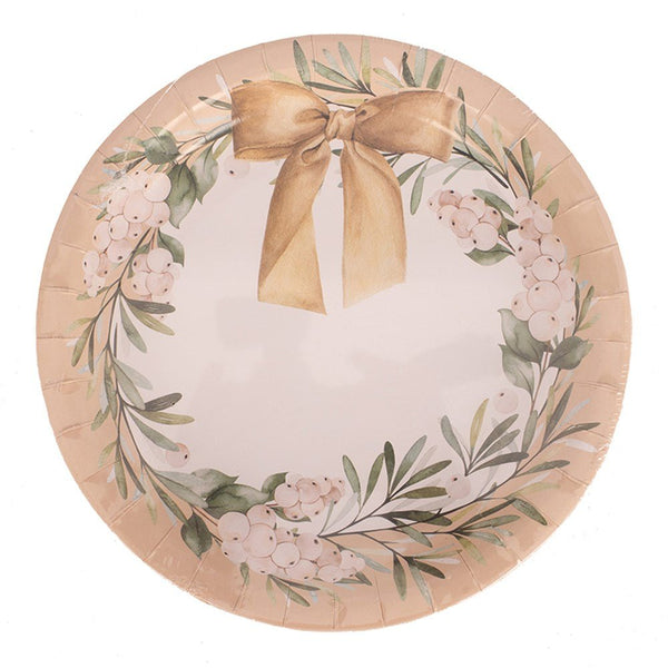 20pk Christmas Gilded Wreath Paper Plates - Everything Party