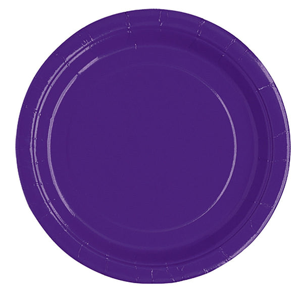 20pk Deep Purple Paper Plates - 18cm - Everything Party