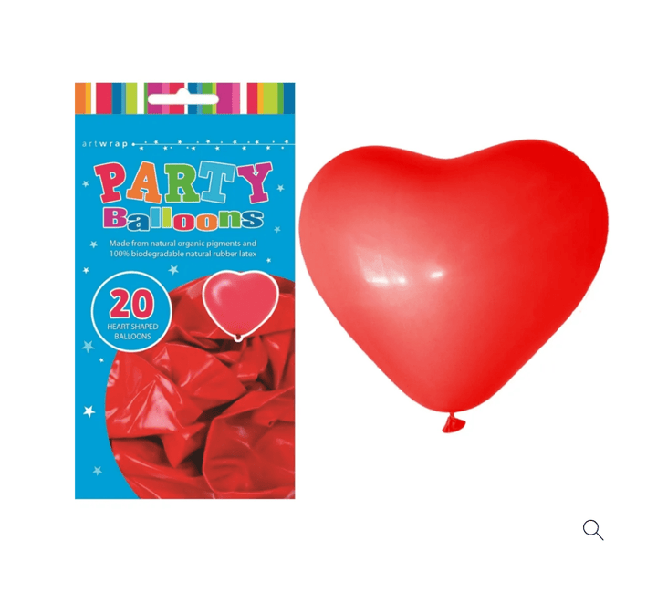 20pk Red Heart Shape Latex Balloons - Everything Party