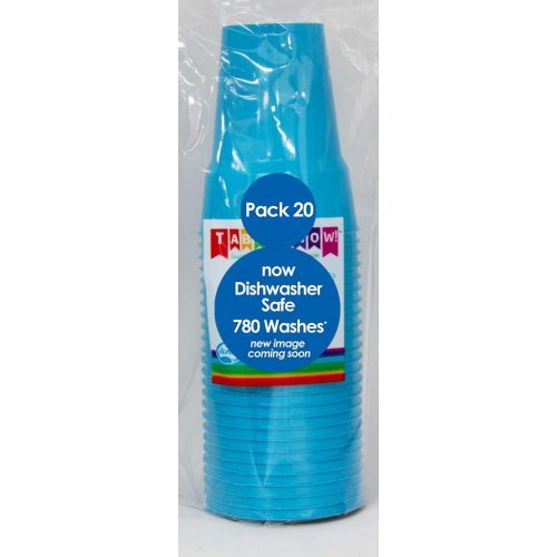 20pk Reusable Plastic Cups 285ml - Azure Blue - Everything Party