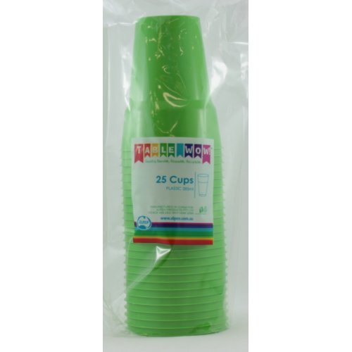 20pk Reusable Plastic Cups 285ml - Green - Everything Party