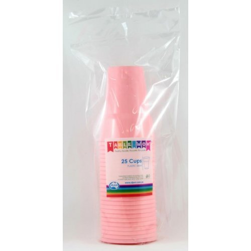 20pk Reusable Plastic Cups 285ml - Light Pink - Everything Party