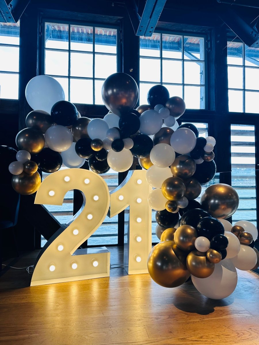 21st Birthday Balloon Garland with 1m LED Number Lights – Everything Party