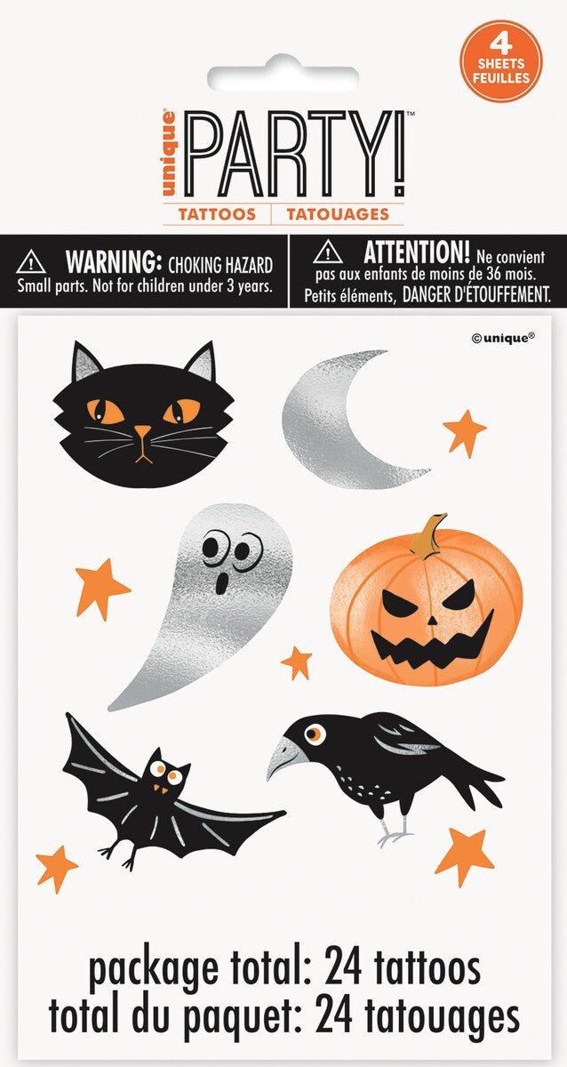 24pk Halloween Character Foil Temperate Tattoos for Kids - Everything Party