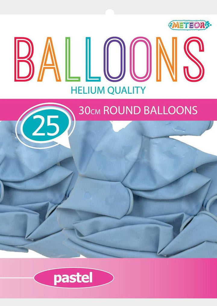 25pk Decorator Helium Quality Latex Balloons 30cm - Pastel Blue - Everything Party