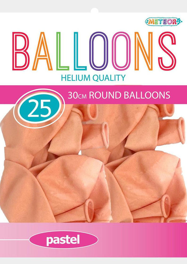 25pk Decorator Helium Quality Latex Balloons 30cm - Pastel Peach - Everything Party