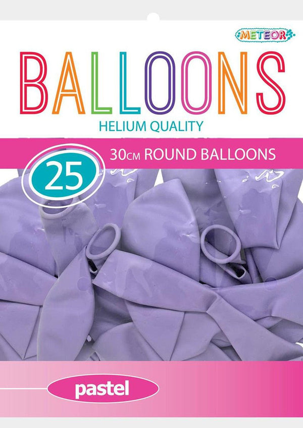 25pk Decorator Helium Quality Latex Balloons 30cm - Pastel Purple - Everything Party