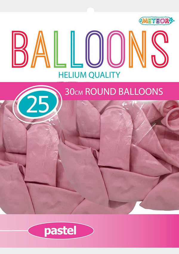 25pk Decorator Helium Quality Latex Balloons 30cm - Pastel Rose - Everything Party