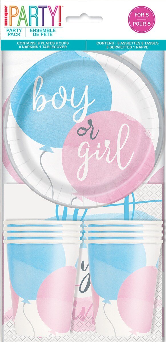 25pk Gender Reveal Party Pack for 8 People - Everything Party