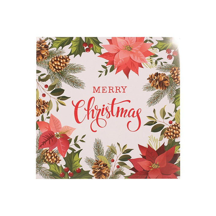 25pk Merry Christmas Poinsettia Luncheon Paper Napkins - Everything Party