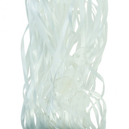 25pk White Pre Cut Clipped Curling Balloon Ribbons - Everything Party