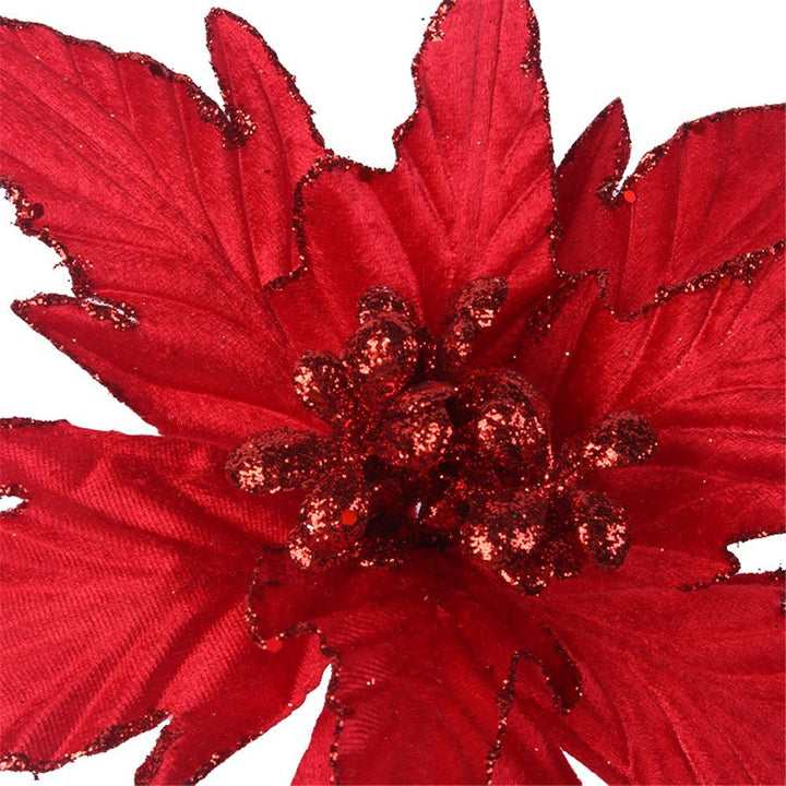 26cm Red Artificial Poinsettia with Clip - Everything Party