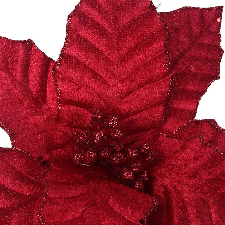 26cm Red Artificial Poinsettia with Clip - Everything Party