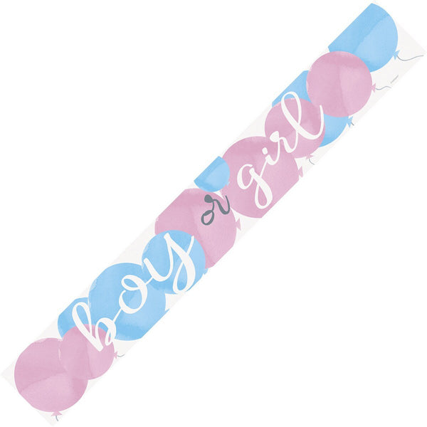2.74m "Boy or Girl" Gender Reveal Foil Banner - Everything Party